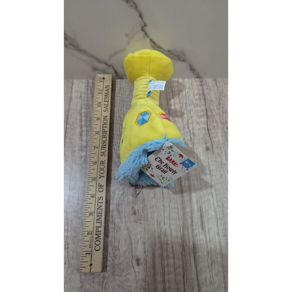 Bark The Howly Grail Plush Dog Toy  size M-L Yellow & Blue Durable Chewable - Picture 3 of 6